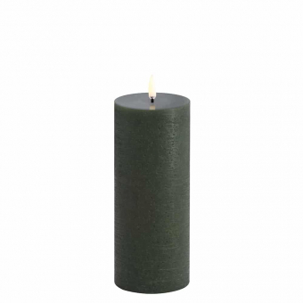 Uyuni stompkaars pillar candle 7,8 x 20,3 cm olive green rustic